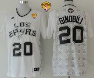 Jerseys Factory Cheap Spurs #20 Manu Ginobili White New Latin Ni