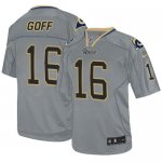 Jerseys Factory Cheap Nike Rams #16 Jared Goff Lights Out Grey M