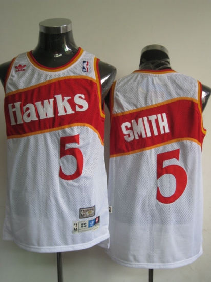 Jerseys Factory Cheap Hawks #5 Josh Smith White Embroidered Thro - Click Image to Close