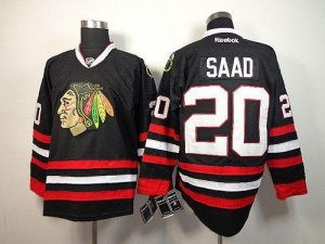 Jerseys Factory Cheap Blackhawks #20 Brandon Saad Black Embroide