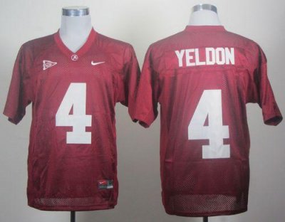 Jerseys Factory Cheap Crimson Tide #4 T.J Yeldon Red Embroidered