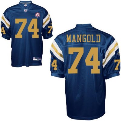 Jerseys Factory Cheap Jets #74 Nick Mangold Dark Blue With AFL 5