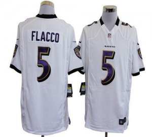 Jerseys Factory Cheap Nike Ravens #5 Joe Flacco White Men's Stit