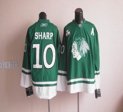 Jerseys Factory Cheap Blackhawks St Patty's Day #10 Patrick Shar
