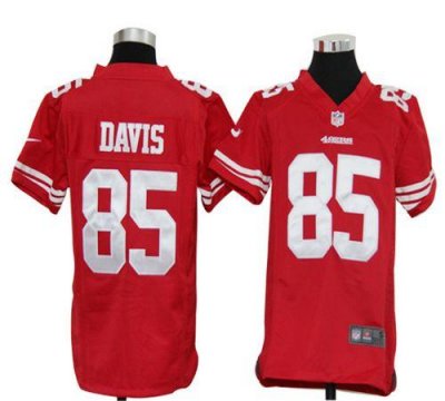 Jerseys Factory Cheap Nike 49ers #85 Vernon Davis Red Team Color