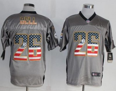 Jerseys Factory Cheap Nike Steelers #26 Le'Veon Bell Grey Men's