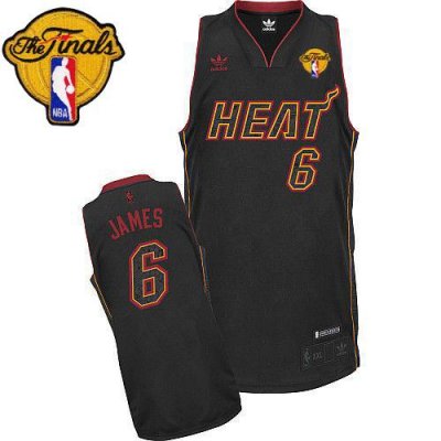 Jerseys Factory Cheap Heat Finals Patch #6 LeBron James Carbon F