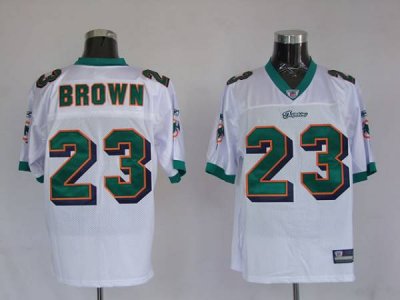 Jerseys Factory Cheap Dolphins Ronnie Brown #23 White Stitched N