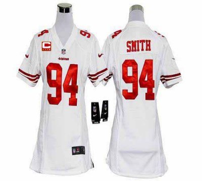 Jerseys Factory Cheap Nike 49ers #94 Justin Smith White With C P