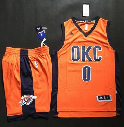 Jerseys Factory Cheap Thunder #0 Russell Westbrook Orange Altern