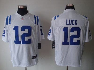 Jerseys Factory Cheap Nike Colts #12 Andrew Luck White Men's Sti