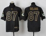 Jerseys Factory Cheap Nike Packers #87 Jordy Nelson Black Gold N