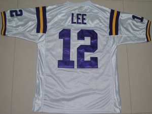 Jerseys Factory Cheap LSU Tigers #12 Jarrett Lee White Embroider