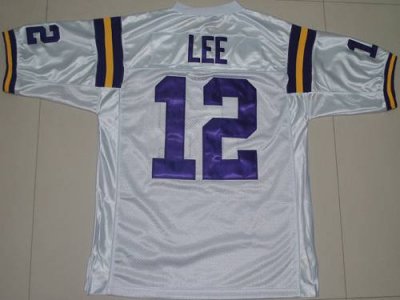 Jerseys Factory Cheap LSU Tigers #12 Jarrett Lee White Embroider