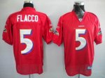 Jerseys Factory Cheap Ravens #5 Joe Flacco Red Practice Stitched
