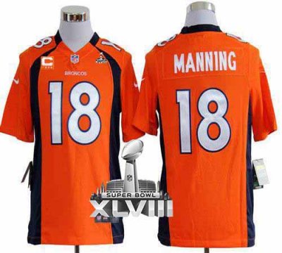 Jerseys Factory Cheap Nike Broncos #18 Peyton Manning Orange Tea