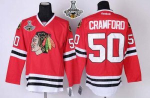 Jerseys Factory Cheap Blackhawks #50 Corey Crawford Red Embroide