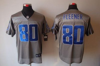 Jerseys Factory Cheap Nike Colts #80 Coby Fleener Grey Shadow Me