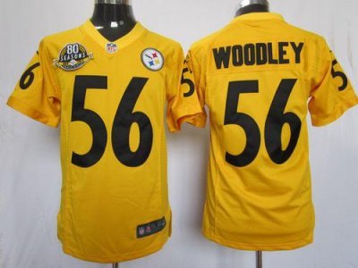 Jerseys Factory Cheap Nike Steelers #56 LaMarr Woodley Gold With