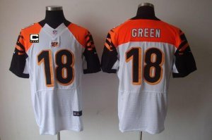Jerseys Factory Cheap Nike Bengals #18 A.J. Green White With C P