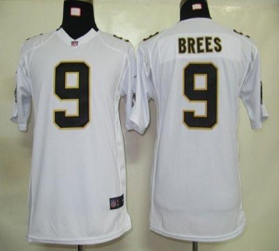 Jerseys Factory Cheap Nike Saints #9 Drew Brees White Youth Embr