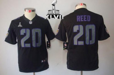 Jerseys Factory Cheap Nike Ravens #20 Ed Reed Black Impact Super