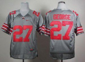 Jerseys Factory Cheap Buckeyes #27 Eddie George Grey Embroidered