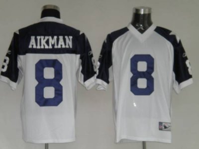 Jerseys Factory Cheap Cowboys #8 Troy Aikman White Thanksgiving