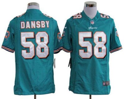 Jerseys Factory Cheap Nike Dolphins #58 Karlos Dansby Aqua Green