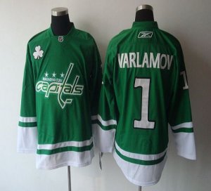 Jerseys Factory Cheap Capitals #1 Semyon Varlamov Green St. Patt