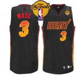 Jerseys Factory Cheap Heat #3 Dwyane Wade Black Finals Patch Sti