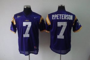 Jerseys Factory Cheap LSU Tigers #7 P.Peterson Purple Embroidere