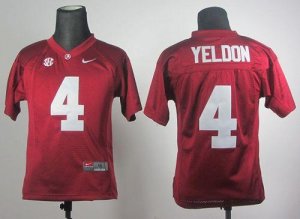 Jerseys Factory Cheap Crimson Tide #4 T.J Yeldon Red Embroidered