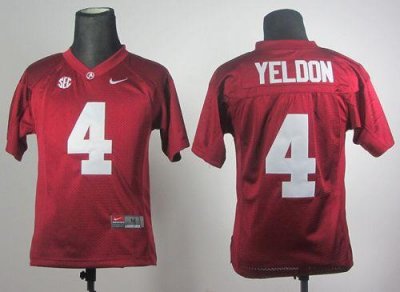 Jerseys Factory Cheap Crimson Tide #4 T.J Yeldon Red Embroidered