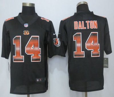 Jerseys Factory Cheap Nike Bengals #14 Andy Dalton Black Team Co