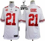 Jerseys Factory Cheap Nike 49ers #21 Frank Gore White With C Pat