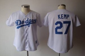 Jerseys Factory Cheap Dodgers #27 Matt Kemp White Women's Fashio