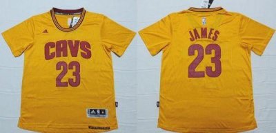 Jerseys Factory Cheap Cavaliers #23 LeBron James Yellow Short Sl