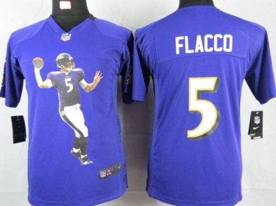 Jerseys Factory Cheap Nike Ravens #5 Joe Flacco Purple Team Colo