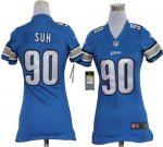 Jerseys Factory Cheap Nike Lions #90 Ndamukong Suh Light Blue Te