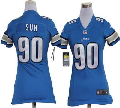 Jerseys Factory Cheap Nike Lions #90 Ndamukong Suh Light Blue Te