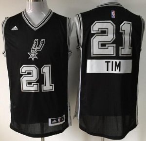 Jerseys Factory Cheap Spurs #21 Tim Duncan Black 2014-15 Christm