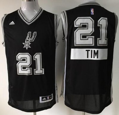Jerseys Factory Cheap Spurs #21 Tim Duncan Black 2014-15 Christm