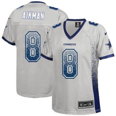 Jerseys Factory Cheap Nike Cowboys #8 Troy Aikman Grey Women's E