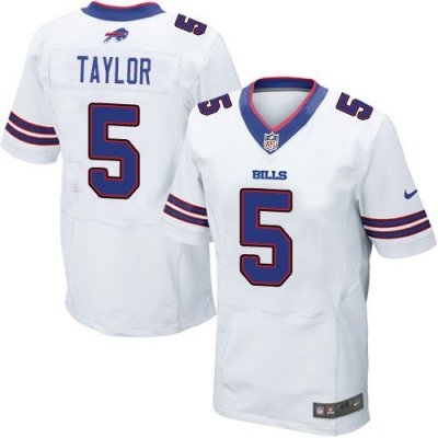 Jerseys Factory Cheap Nike Bills #5 Tyrod Taylor White Men's Sti
