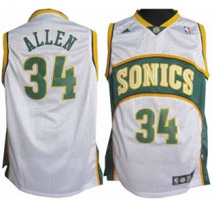 Jerseys Factory Cheap Thunder #34 Ray Allen White Seattle SuperS