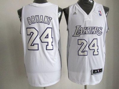 Jerseys Factory Cheap Lakers #24 Kobe Bryant White Big Color Fas