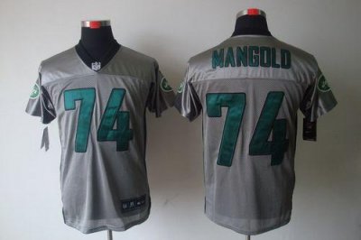 Jerseys Factory Cheap Nike Jets #74 Nick Mangold Grey Shadow Men