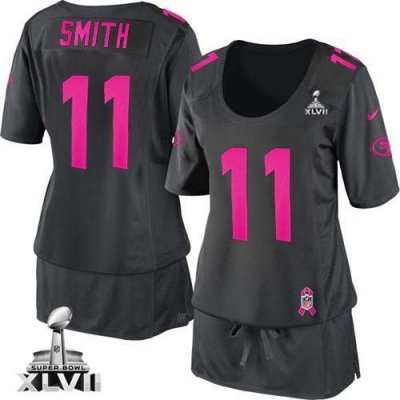 Jerseys Factory Cheap Nike 49ers #11 Alex Smith Dark Grey Super