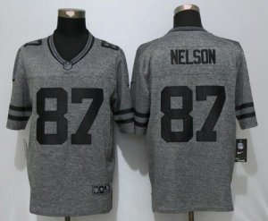 Jerseys Factory Cheap Nike Packers #87 Jordy Nelson Gray Men's S